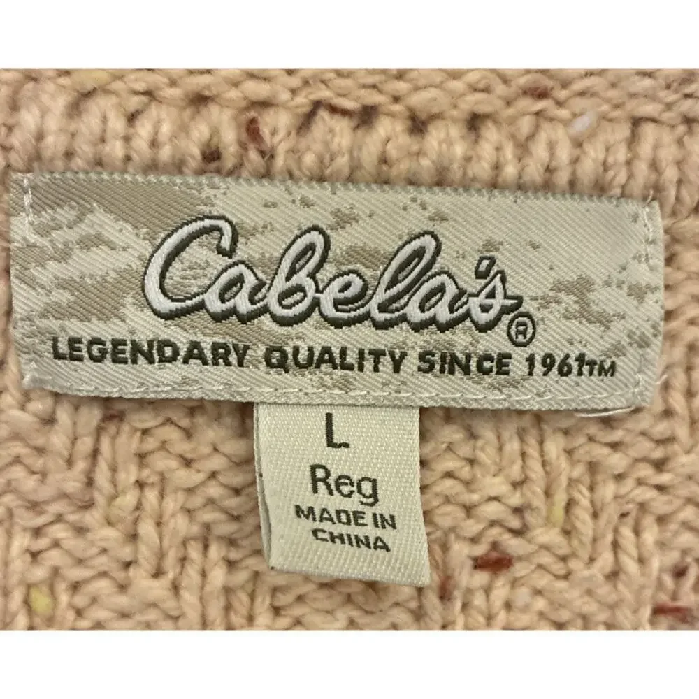 Cabela’s Women’s Yellow Cardigan L Flecked Chunky Knit Sweater